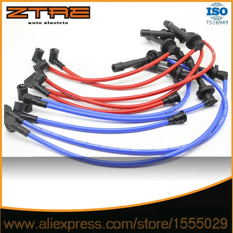 Гоночная Свеча зажигания провод для 1990 2002 Honda @ CCORD L4 LX DX EX тройной CORE BULE/RED|wire wire|wire