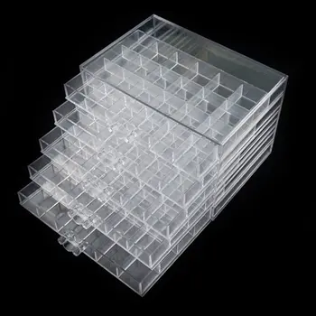 

120 Grid Compartment Transparent Medicine Box Jewellery Packing Plastic Removable Box Nail Art Tool Storage Case