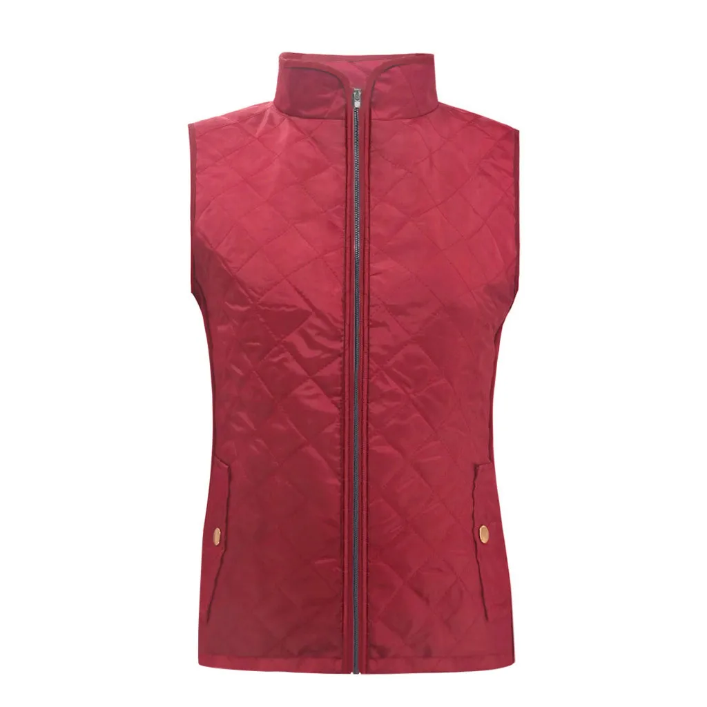 Jaycosin 2019 Winter Warm Casual Leisure Waistcoat Coat Women Thick Solid Color Jackets Comfortable Sleeveless Jacket Coat 31#4