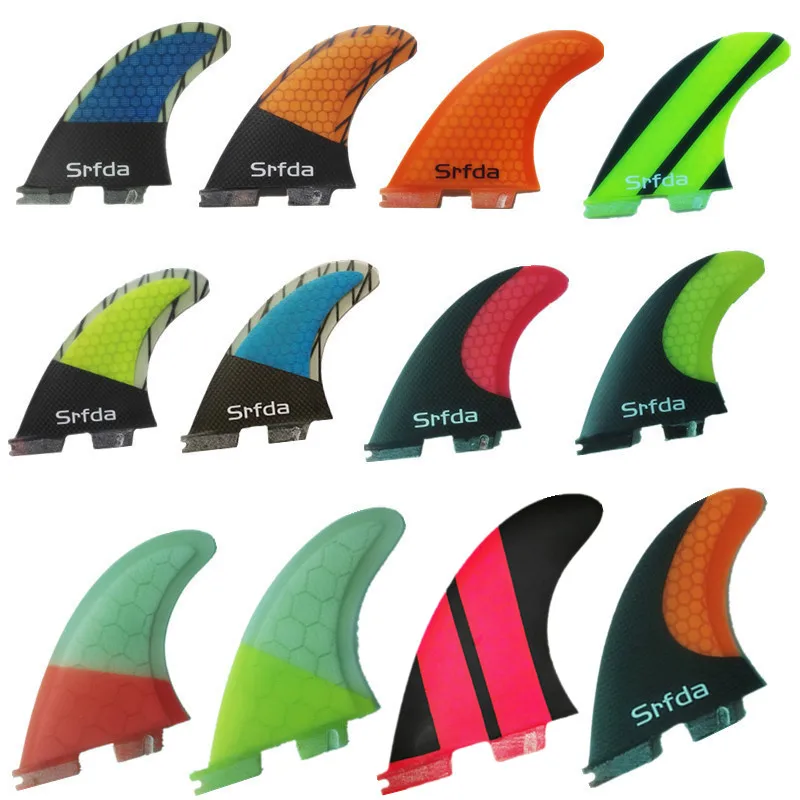 Srfda Free Shipping Surfboard Fins Thruster Set Blue Fcs Ii G5 New Surf