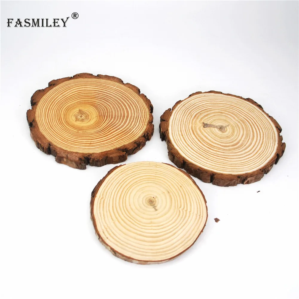 30pcs 3-5cm Natural Oak Wood Tree Slices Circles Disc Wedding Party Decors