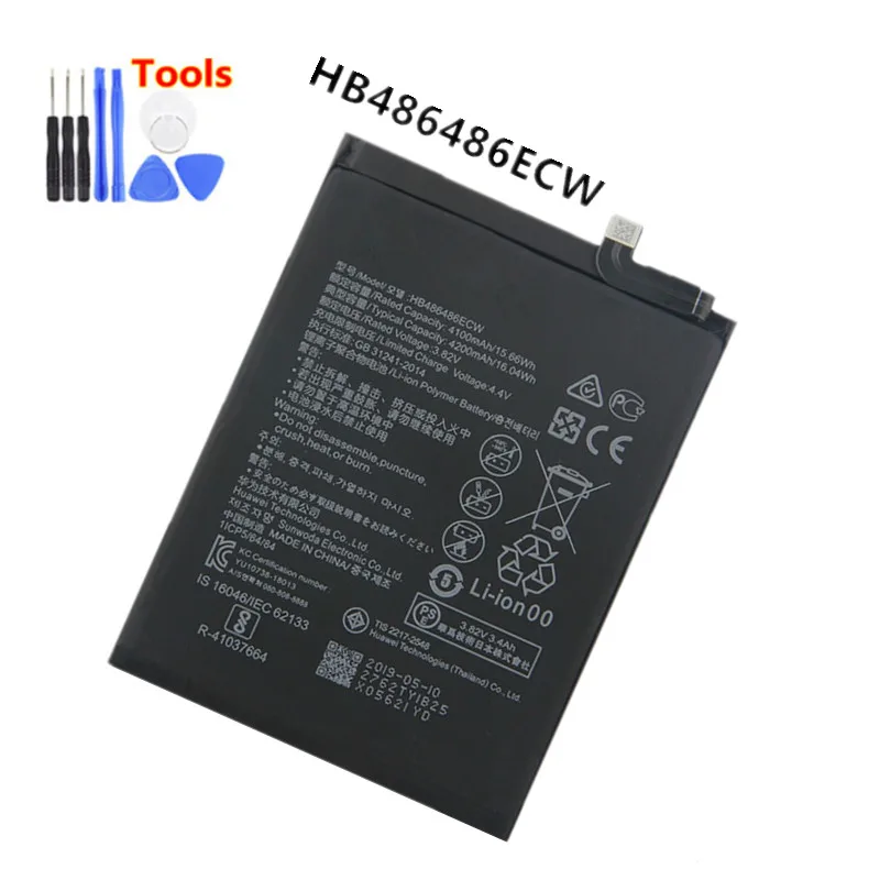 100% оригинальный новый HB486486ECW 4200mAh аккумулятор для Huawei P30 Pro mate 20 мобильный телефон +