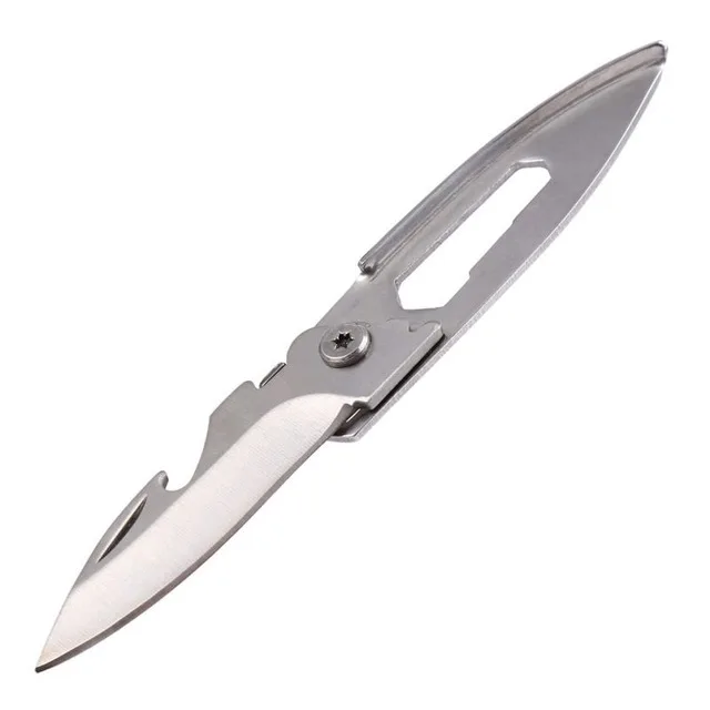 Silver Мини-нож в виде ключа брелок складной карманный Pare фрукты коробка для лезвий посылка письмо открытый пилинг режет лагерь Овощечистка Открытый выживания открывалка гаджет - Цвет: Silver