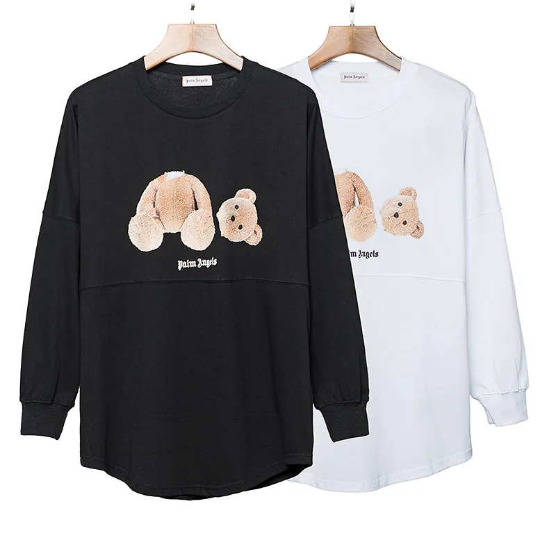 

Palm Palm Angel Decapitation Teddy Bear Pattern Long Sleeve Popular Brand Loose-Fit Crew Neck Long-sleeved T-shirt Base Shirt