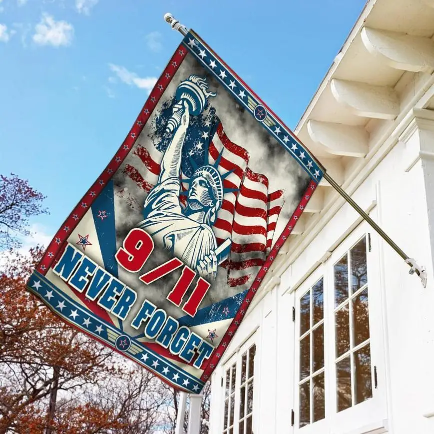 Patriot Day 911 Never Forget American Flag 3D Full Printing Hanging House Decoration Double-sided Envelope flag | Дом и сад
