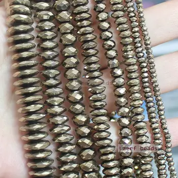 

Natural Hematite Plated Pyrite Faceted Rondelle 2x3mm-3x8mm beads ,For DIYJewelry making! Mixed wholesale for all items !