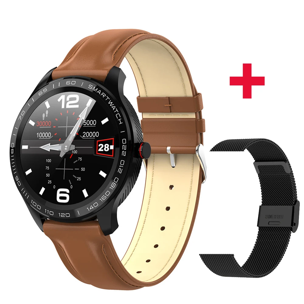 Умные часы SYSOTORYU PPG+ ЭКГ монитор сердечного ритма, кровяного давления, кожаные Металлические Смарт-часы для телефона huawei Xiaomi Android IOS - Цвет: brown black metal