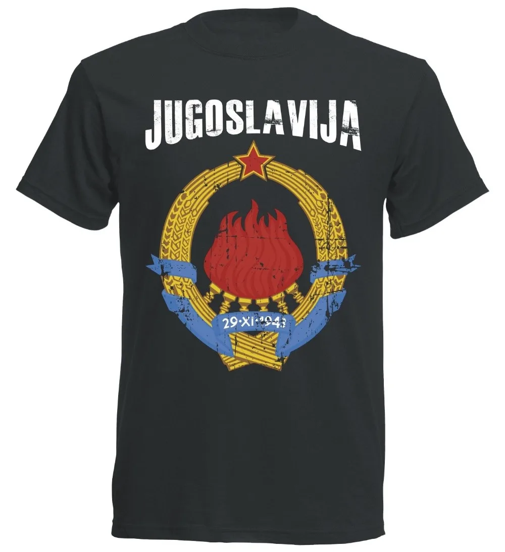 Мужская футболка Jugoslavija винтажная черная хлопковая одежда высокого качества 2020 |