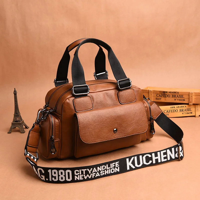 

2018 Autumn And Winter New Style Leather Handbag Crossbody Bag Large Capacity Pillow Europe And America WOMEN'S Fashion Handbag