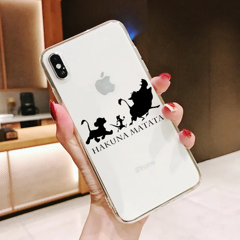 Король Лев simba Pumba Hakuna Matata Мягкий силиконовый чехол для телефона для iPhone 11 11Pro 5 5S SE 6 6S 6 7 8Plus Max XS XR X 10 - Цвет: TPU