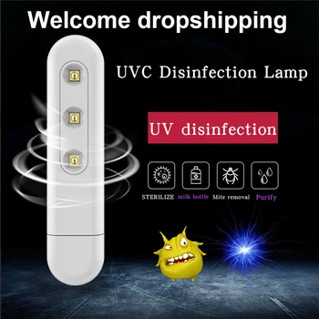 

Dropshipping USB Portable UV Light 5V usb portable uv light Bulb Disinfectant Black white UVC Lamp Sterilizer