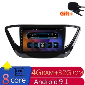 

9" 4G RAM 2.5D IPS 8 CORE Android 9.1 Car DVD Multimedia Player GPS For Hyundai Verna Solaris 2017 2018 audio radio navigation