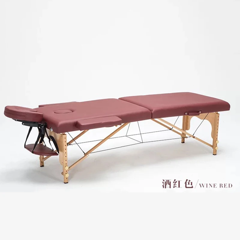 Оригинальные складные спа массажные столы мебель для салона деревянная массажная кровать портативный Акупунктура красота физиотерапия тату стол - Цвет: Red(185x60cm)