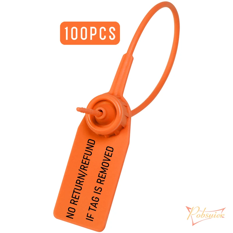 100 Pezzi Sigilli Di Plastica Muka - Etichetta Scrivibile 58x100 Mm, Cinturino 255 Mm