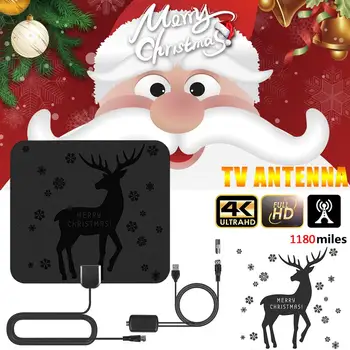 

Newest 1180 Mile 4K 1080P Digital TV Antenna Television Antenna Aerial Satellite Receiver Merry Christmas Pattern