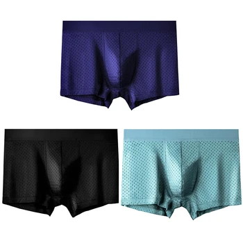 

Men's Underwear With Mesh, Air Permeability And Rib, Ice Silk Antibacterial And Comfortable Underwear