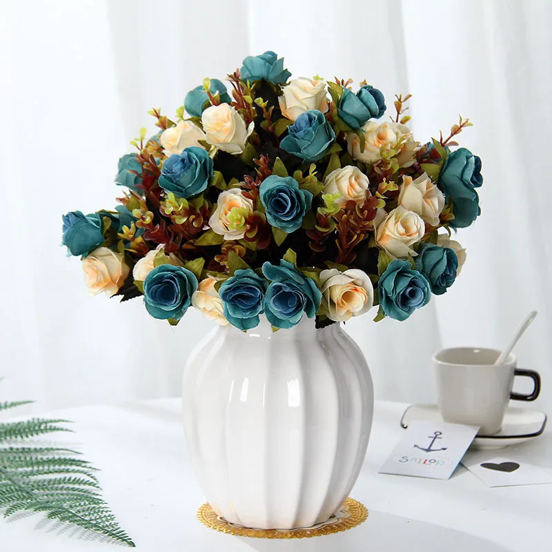 

30cm Artificial Rose Flowers Dried Fake Rose Flowers Home Living Room Decor Flower Wedding Decor Simulation Flower Mother's Gift