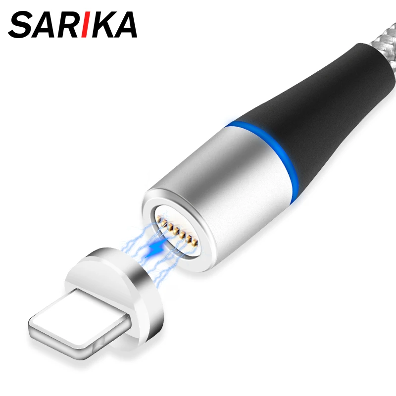 Sarika S06 2.4A Magnetic Charger Magnet Cable For iPhone 11 5 6 6s 7 8 Plus X XR XS Max Mobile Phone Fast Charge Magnetic Cable