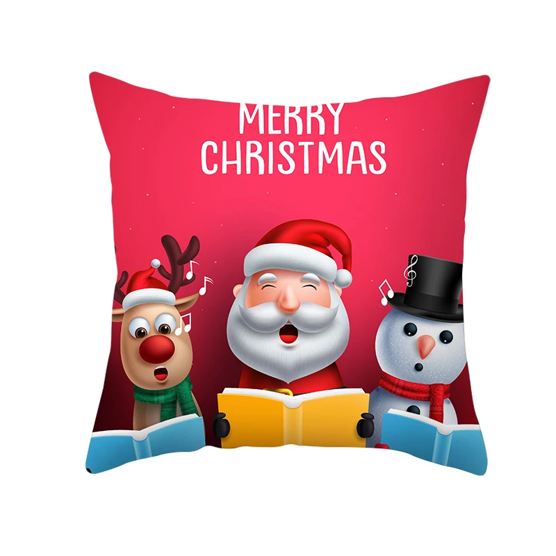 Fuwatacchi Рождественский подарок накидки на подушки, стильная футболка с изображением персонажей видеоигр Санта подушка в форме Санта-Клауса чехол для дивана украшения дома пледы наволочки для подушек размером 45*45 - Цвет: PC12142