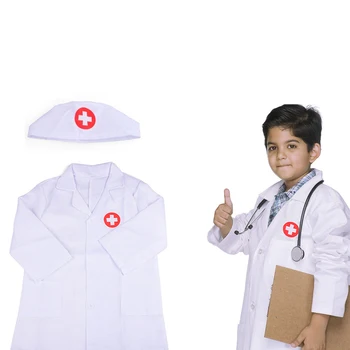 

Nurse Uniform For Children Kid Cosplay Uniforms Work Wear Pharmacy White Coat Doctor Costume Kid Hospital Work Wear Cosplay D30