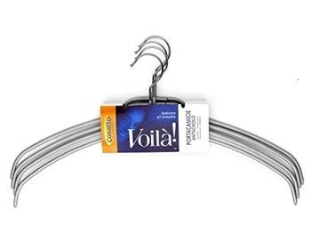 

Voilà! 4124 Portacamicie 4 Pezzi, Metallo, Argento, 41.3x0.4x20.5 cm, 4 unità