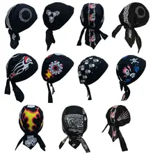 Унисекс Спортивная наружная бандана Регулируемый головной убор Хип-хоп Череп Пламя Печать шапка для мотоцикла шлем лайнер пиратский платок