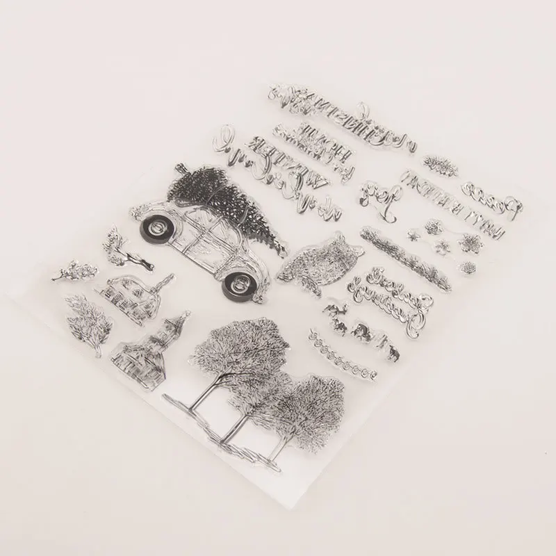 Christmas winter Tree Home Transparent Clear Silicone Rubber Stamp Scrapbooking Card Christmas stamps