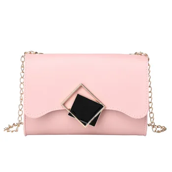 

2020 single shoulder messenger square buckle chain small square bag fashion wild Korean simple female bag hand bags