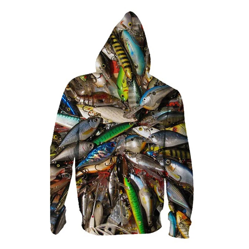 New Fashion Sweatshirt Men / Women 3d Hoodies Print animal fish grass carp pattern Slim Unisex Slim Stylish Zipper Hoodies