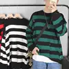 Black Stripe Sweaters Destroyed Ripped Sweater Men Pullover Hole Knit Jumpers Men Oversized Sweatshirt Harajuku Long Sleeve Tops 6