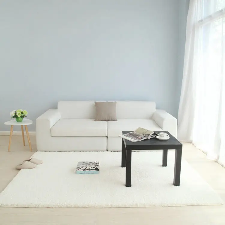 

Modern Minimalist Home Living Room Bedroom Bedside Non-slip Thick Cashmere Carpet Washable Solid Color Blanket