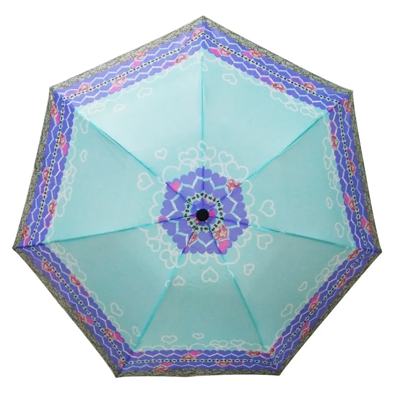 

Genuine Product Paradise Umbrella Classic High Density Water Repellent Plain Color Polyester Spinning Three Fold Umbrella Stainl