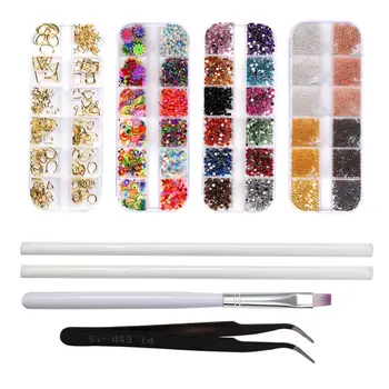

8Pcs/Set Nail Art Brush Manicure Rhinestones Bead Decoration Dotting Tool Picker Pen