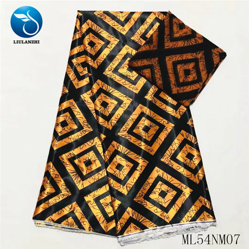 LIULANZHI африканская шелковая ткань латсет стиль 4 ярдов лента шелковая ткань и 2 яды атласная ткань для платья ML54NM07
