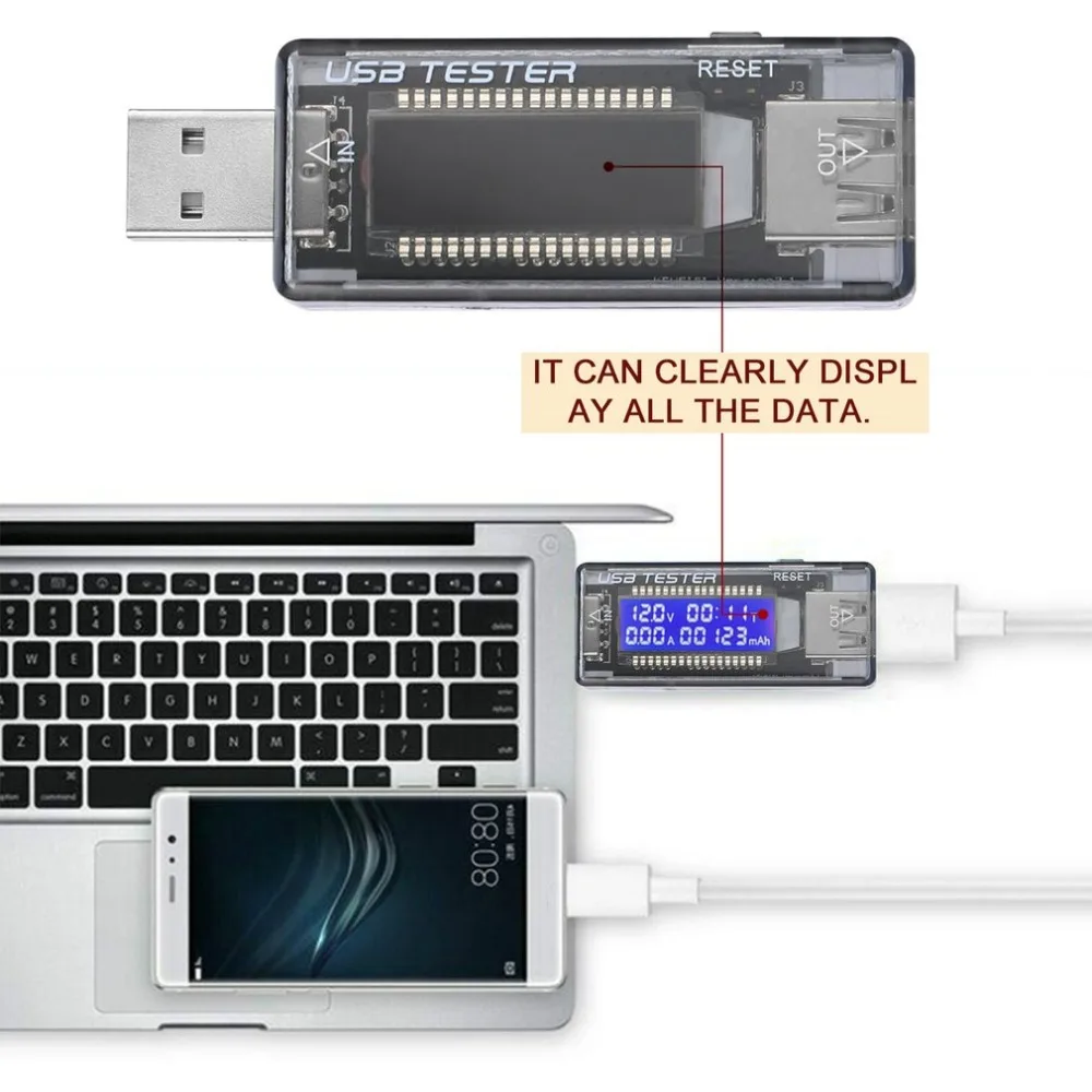 LCD USB Detector USB Volt Current Voltage Doctor Charger Capacity Plug and Play Power Bank Tester Meter Voltmeter Ammeter