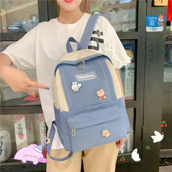 

Teenage Girls School Backpacks for Women 2020 New Fashion Letter Bookbag Canvas Large Capacity Shoulder Bags Laptop Backpacks