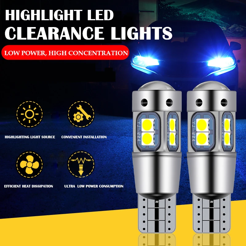 2 шт. автомобильная светодиодная лампа T10 Led Canbus W5W 168 194 авто Интерьер светильник