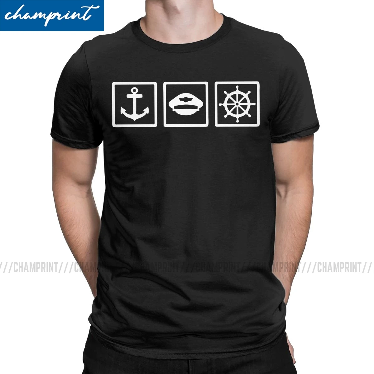 Captain T Shirts Men Pure Cotton Funny T-Shirts Ship Sailing Cruise Sail Sailor Skipper Tee Shirt Short Sleeve Clothes Plus Size | Мужская
