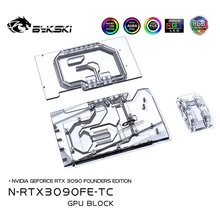 Bykski – bloc de refroidissement à eau avec processeur NVIDIA Geforce RTX N RTX3090FE TC, avec voie maritime, plaque arrière en cuivre, édition fondatrice, 3090