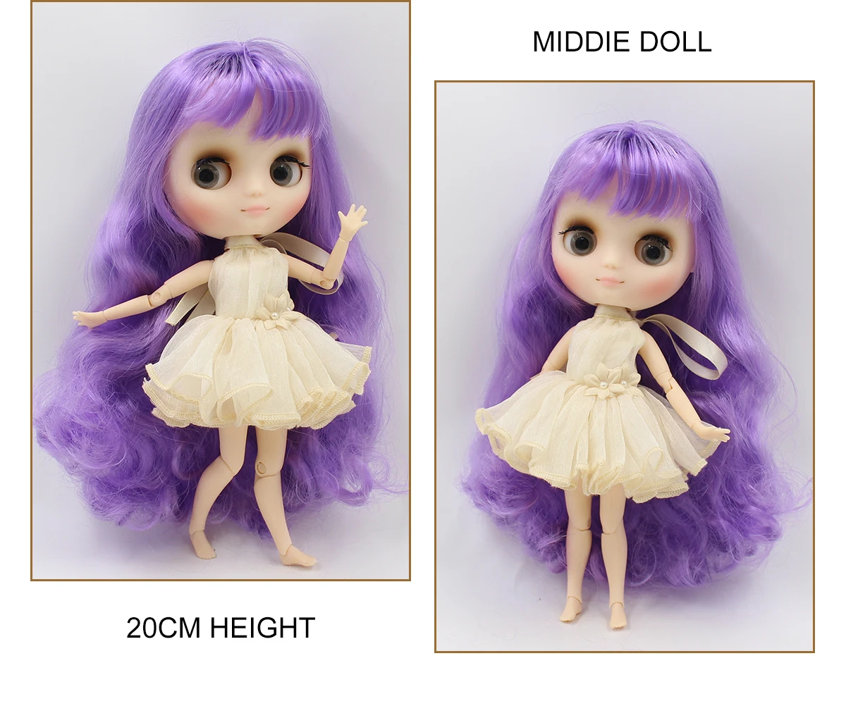 Middie Blythe Doll Purple Hair Jointed Body 1