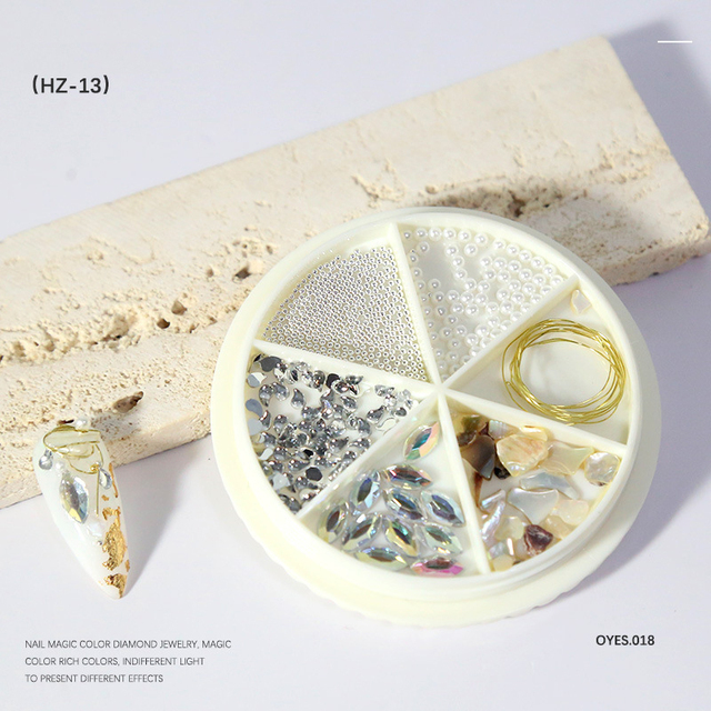 Color Chameleon Stone Nail Rhinestone Cavair Glitter Nails Pearl Beads 3D Nail Art Decoration In Wheel Accessories