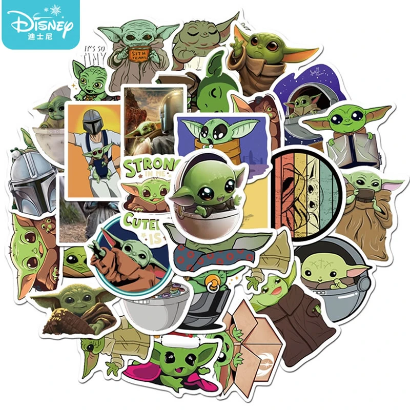 10 50 Pcs Anime Movie Star Wars Baby Yoda Stickers Waterproof Skateboard Laptop Guitar Luggage Graffiti Sticker Girl Kids Toys Stickers Aliexpress