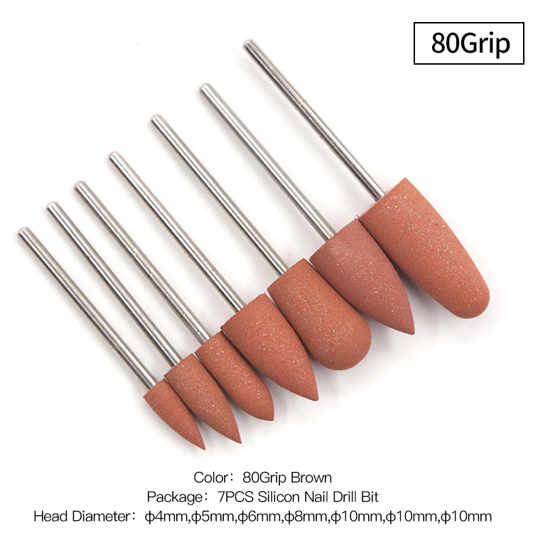 7PCS Silicon Nail Drill Bit Rotary Burr Cutters for Manicure Machine for Manicure Nail Drill Cutter for Nail Cutter for Pedicure - Цвет: AN-SET101