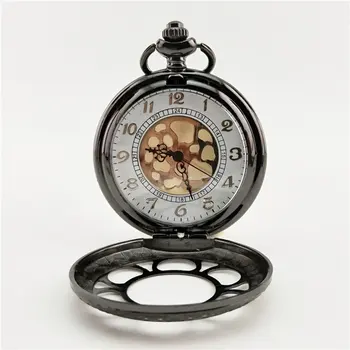 

Antique Pocket Watches Hollow Out Flower Unisex Vintage Transparent Retro Necklace Pocket & Fob Watch With Chain For Men Women
