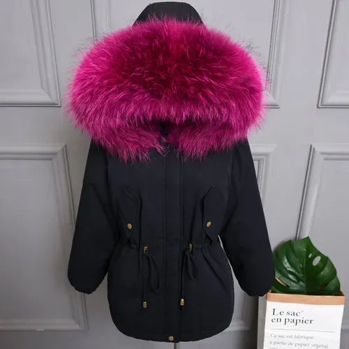 Распродажа, женские пальто, природный натуральный мех шляпы с окантовкой, пуховик для женщин, свободное пуховое пальто, большие размеры, теплые зимние парки - Цвет: 6