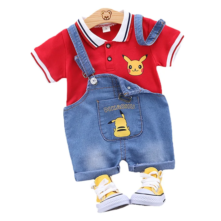 

Children's Suit 1 to 3 Years Old Boy's Suspender Trousers Jeans Cartoon Pattern Cute and Comfortable Clothes