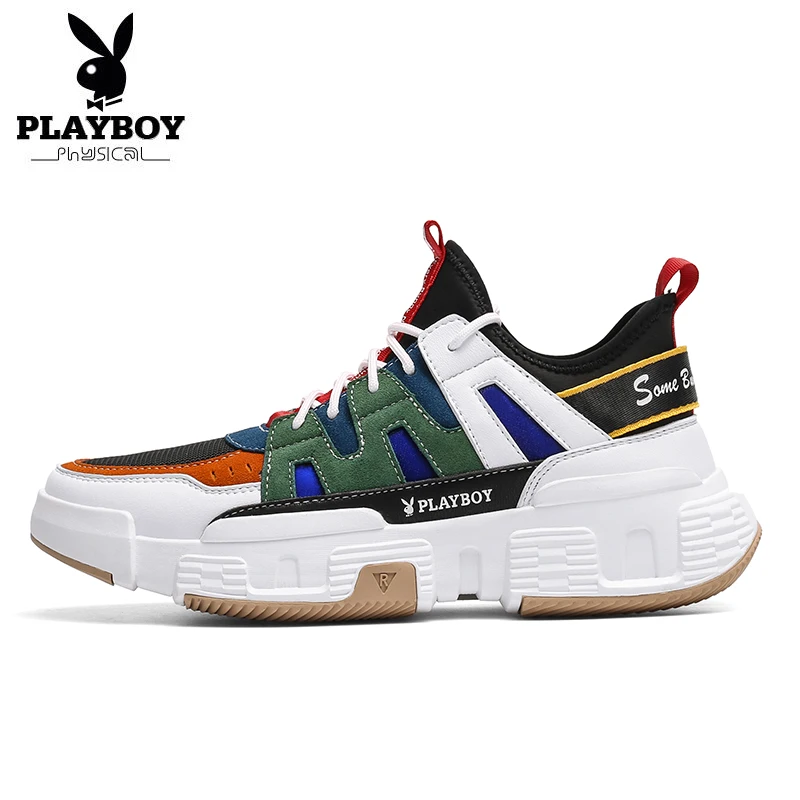 Зеленый PLAYBOY/Новинка; дышащая мужская обувь; модная Высококачественная Мужская Повседневная обувь; удобные кроссовки для пары; PL615107 - Цвет: Зеленый