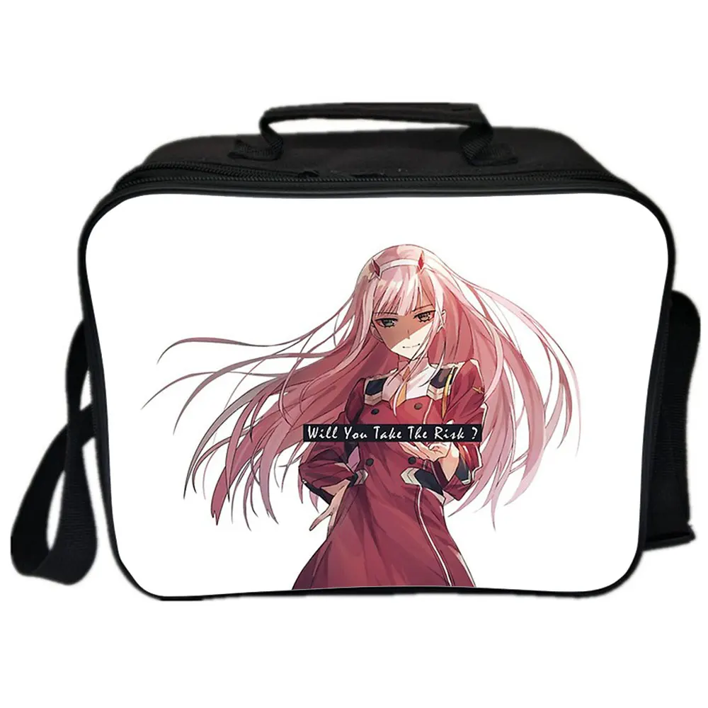 Darling In The FranXX Picnic Bag Camping Kids Shoulder Bag Handbags Portable Insulated Canvas Picnic Lunch Bags For Women