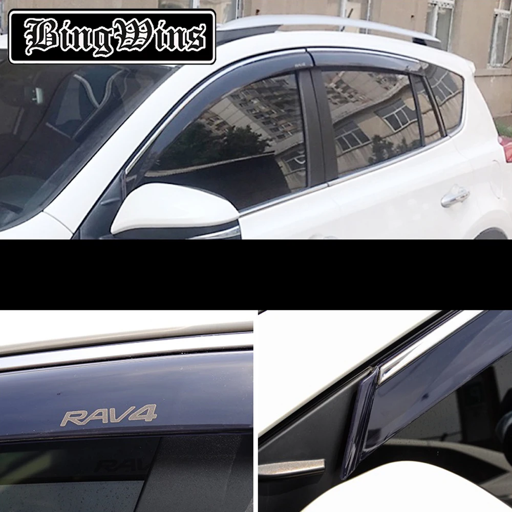 BingWins автомобильный Стайлинг для 2009- Toyota RAV4 Окно дождь щит, дождь щит, брови и дождь щит