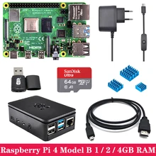 Raspberry Pi 4 1 Гб 2 ГБ 4 ГБ ОЗУ WiFi Bluetooth с ABS чехол адаптер питания sd-карта для Raspberry Pi 4 Модель B 4B